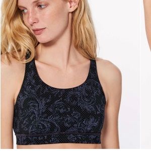 Lululemon Energy Bra (Nulux) Foliage Energy Bra Nulux Moody Blues Black size 6